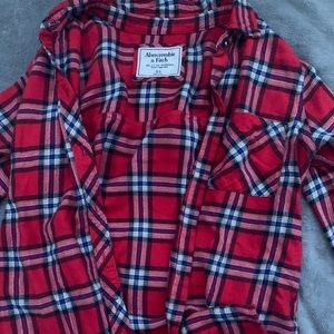 Red flannel button up shirt